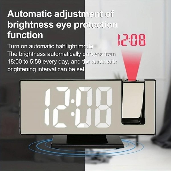 New Led Projection Clock Multifunctional Digital Alarm Clock Automatic Photosensitive Electronic Clock With Usb Plug-In Cross-Border New Led Projection Clock Multifunctional Digital Alarm Clock Automatic Photosensitive Electronic Clock With Usb Plug-In Cross-Border