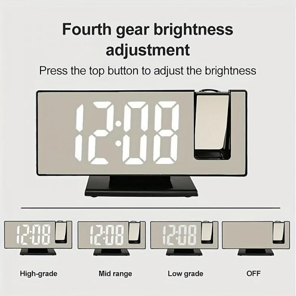 New Led Projection Clock Multifunctional Digital Alarm Clock Automatic Photosensitive Electronic Clock With Usb Plug-In Cross-Border New Led Projection Clock Multifunctional Digital Alarm Clock Automatic Photosensitive Electronic Clock With Usb Plug-In Cross-Border