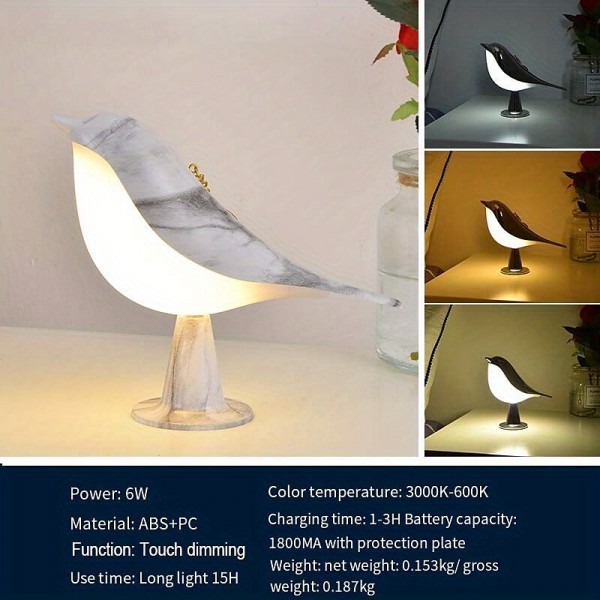 Magpie Night Light with Tri-color Touch Control Dimmable Cute Little Bird Night Light Rechargeable Aromatherapy Table Lamp for Bedroom Nursery Office Car Home Decor Magpie Night Light with Tri-color Touch Control Dimmable Cute Little Bird Night Light Rechargeable Aromatherapy Table Lamp for Bedroom Nursery Office Car Home Decor