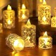 3PCS Crystal Flameless Candle Light LED Electronic Candle Lights Battery Powered Ambient Lights for Halloween Wedding Party Dating Festival Christmas Room Home Decor