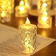 3PCS Crystal Flameless Candle Light LED Electronic Candle Lights Battery Powered Ambient Lights for Halloween Wedding Party Dating Festival Christmas Room Home Decor