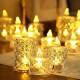 3PCS Crystal Flameless Candle Light LED Electronic Candle Lights Battery Powered Ambient Lights for Halloween Wedding Party Dating Festival Christmas Room Home Decor