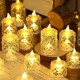 3PCS Crystal Flameless Candle Light LED Electronic Candle Lights Battery Powered Ambient Lights for Halloween Wedding Party Dating Festival Christmas Room Home Decor