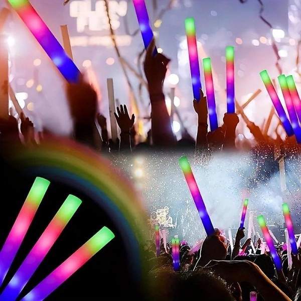 Colorful Sponge Foam Fluorescent Stick Concert Aid Flash Stick Bar Performance Large LED Light Up Stick Props Glow In Dark Party Supplies Colorful Sponge Foam Fluorescent Stick Concert Aid Flash Stick Bar Performance Large LED Light Up Stick Props Glow In Dark Party Supplies