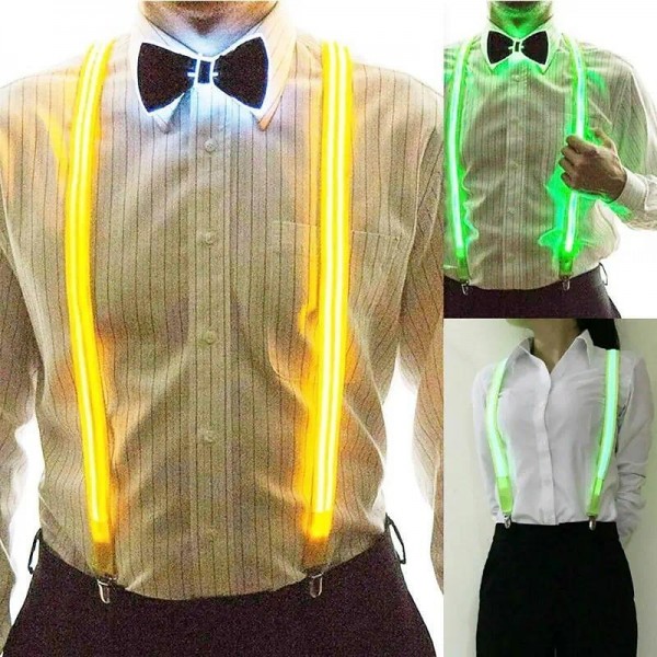 Light Up Men's Led Suspenders Bow Tie Perfect For Music Suspenders Illuminated Led Festival Costume Party Light Up Men's Led Suspenders Bow Tie Perfect For Music Suspenders Illuminated Led Festival Costume Party
