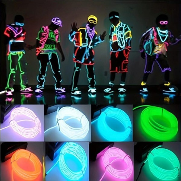 Glow EL Wire Cable LED Neon Christmas Dance Party DIY Costumes Clothing Luminous Car Light Decoration Clothes Ball Rave With Battery Drive Box Glow EL Wire Cable LED Neon Christmas Dance Party DIY Costumes Clothing Luminous Car Light Decoration Clothes Ball Rave With Battery Drive Box