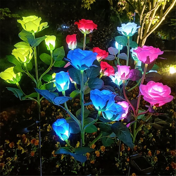 5 Head LED Solar Rose Orchid Flower Light Outdoor Garden Waterproof Simulation Lawn Lamp Wedding Party Christmas Decor Landscape Light 5 Head LED Solar Rose Orchid Flower Light Outdoor Garden Waterproof Simulation Lawn Lamp Wedding Party Christmas Decor Landscape Light