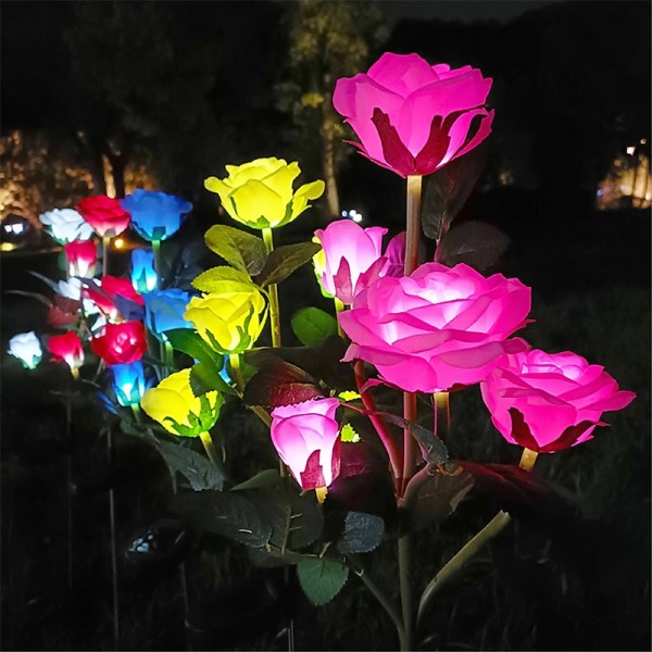 5 Head LED Solar Rose Orchid Flower Light Outdoor Garden Waterproof Simulation Lawn Lamp Wedding Party Christmas Decor Landscape Light 5 Head LED Solar Rose Orchid Flower Light Outdoor Garden Waterproof Simulation Lawn Lamp Wedding Party Christmas Decor Landscape Light