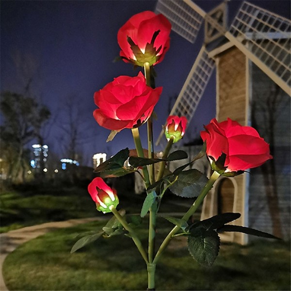 5 Head LED Solar Rose Orchid Flower Light Outdoor Garden Waterproof Simulation Lawn Lamp Wedding Party Christmas Decor Landscape Light 5 Head LED Solar Rose Orchid Flower Light Outdoor Garden Waterproof Simulation Lawn Lamp Wedding Party Christmas Decor Landscape Light