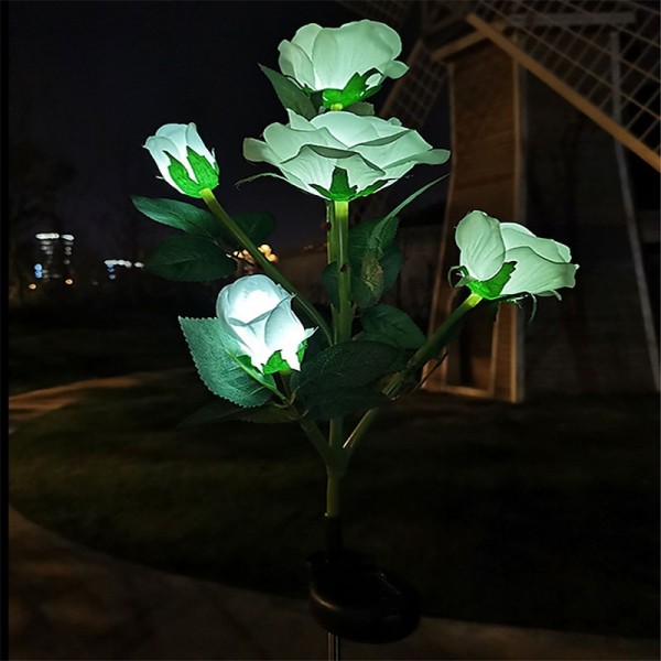 5 Head LED Solar Rose Orchid Flower Light Outdoor Garden Waterproof Simulation Lawn Lamp Wedding Party Christmas Decor Landscape Light 5 Head LED Solar Rose Orchid Flower Light Outdoor Garden Waterproof Simulation Lawn Lamp Wedding Party Christmas Decor Landscape Light