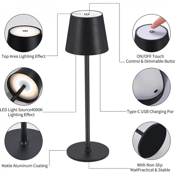 Modern LED Cordless Table Lamp Retro Cafe Atmosphere Lamp Table Lamp Touch Dimming USB Charging Bar Table Lamp Modern LED Cordless Table Lamp Retro Cafe Atmosphere Lamp Table Lamp Touch Dimming USB Charging Bar Table Lamp