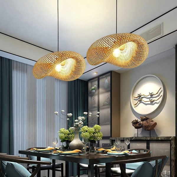 Bamboo Chandelier Retro Rattan 60cm E26/E27 Chandelier Ceiling Lighting is Applicable to Living Room Bedroom Restaurant Cafe Bar Restaurant Club 110-240V Bamboo Chandelier Retro Rattan 60cm E26/E27 Chandelier Ceiling Lighting is Applicable to Living Room Bedroom Restaurant Cafe Bar Restaurant Club 110-240V