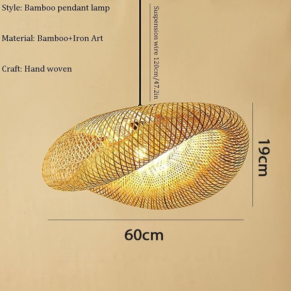 Bamboo Chandelier Retro Rattan 60cm E26/E27 Chandelier Ceiling Lighting is Applicable to Living Room Bedroom Restaurant Cafe Bar Restaurant Club 110-240V Bamboo Chandelier Retro Rattan 60cm E26/E27 Chandelier Ceiling Lighting is Applicable to Living Room Bedroom Restaurant Cafe Bar Restaurant Club 110-240V