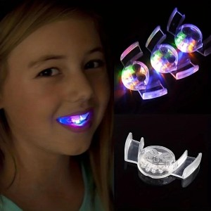 Flashing Mouth Glow Tooth Funny LED Light Kids Children Light-up Toys Flashing Flash Brace Mouth Guard Piece Glow Party Supplies
