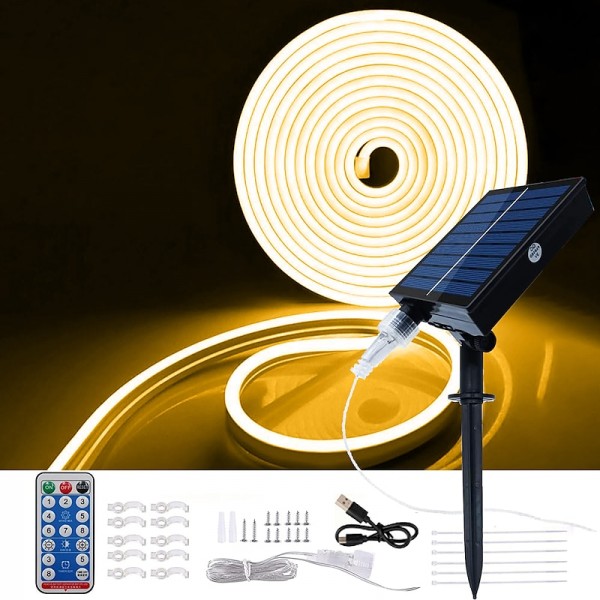 Halloween Christmas Neon Light with Solar LED Light with SMD2835 Remote Control 8-mode Color Changing USB Charging 1000mAh IP67 Waterproof Outdoor Decoration Automatic Timing Halloween Christmas Neon Light with Solar LED Light with SMD2835 Remote Control 8-mode Color Changing USB Charging 1000mAh IP67 Waterproof Outdoor Decoration Automatic Timing
