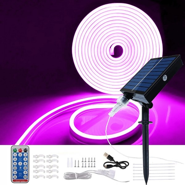 Halloween Christmas Neon Light with Solar LED Light with SMD2835 Remote Control 8-mode Color Changing USB Charging 1000mAh IP67 Waterproof Outdoor Decoration Automatic Timing Halloween Christmas Neon Light with Solar LED Light with SMD2835 Remote Control 8-mode Color Changing USB Charging 1000mAh IP67 Waterproof Outdoor Decoration Automatic Timing