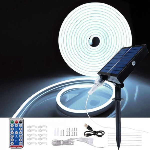 Halloween Christmas Neon Light with Solar LED Light with SMD2835 Remote Control 8-mode Color Changing USB Charging 1000mAh IP67 Waterproof Outdoor Decoration Automatic Timing Halloween Christmas Neon Light with Solar LED Light with SMD2835 Remote Control 8-mode Color Changing USB Charging 1000mAh IP67 Waterproof Outdoor Decoration Automatic Timing