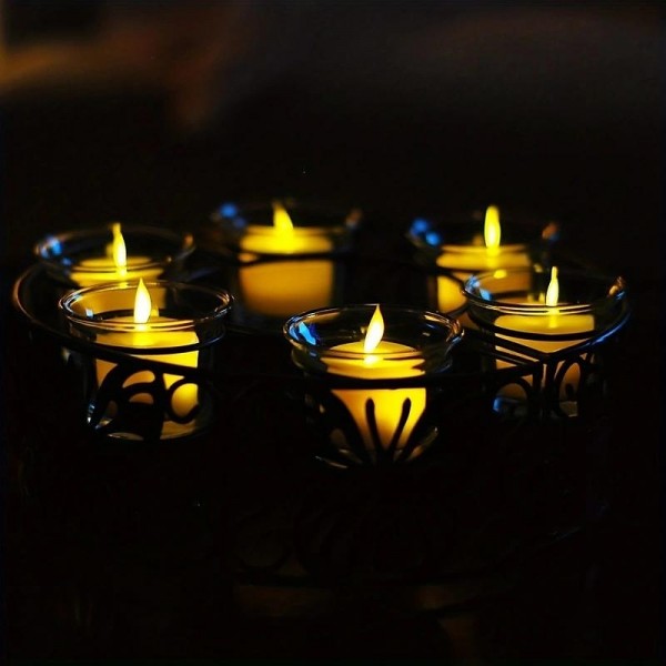 6Pcs Rechargeable LED Flameless Candles - Battery Operated, Flickering Moving Wick Votive Tea Lights for Pumpkin, Valentine's Day, Thanksgiving, and Wedding Decorations 6Pcs Rechargeable LED Flameless Candles - Battery Operated, Flickering Moving Wick Votive Tea Lights for Pumpkin, Valentine's Day, Thanksgiving, and Wedding Decorations