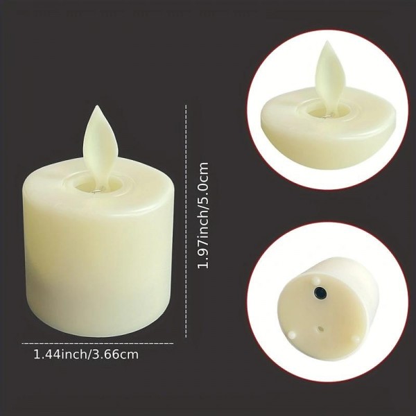 6Pcs Rechargeable LED Flameless Candles - Battery Operated, Flickering Moving Wick Votive Tea Lights for Pumpkin, Valentine's Day, Thanksgiving, and Wedding Decorations 6Pcs Rechargeable LED Flameless Candles - Battery Operated, Flickering Moving Wick Votive Tea Lights for Pumpkin, Valentine's Day, Thanksgiving, and Wedding Decorations
