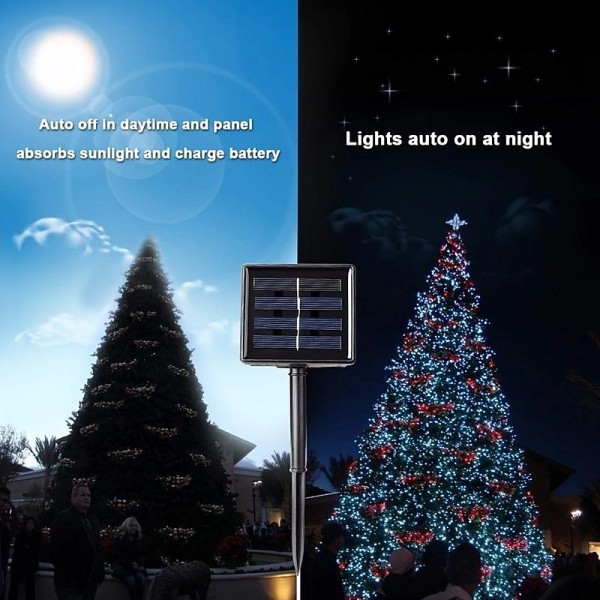 Outdoor Solar String Lights, Solar Powered Fairy Lights With 8 Modes Waterproof Decoration Copper Wire Lights For Patio Yard Trees Christmas Wedding Party