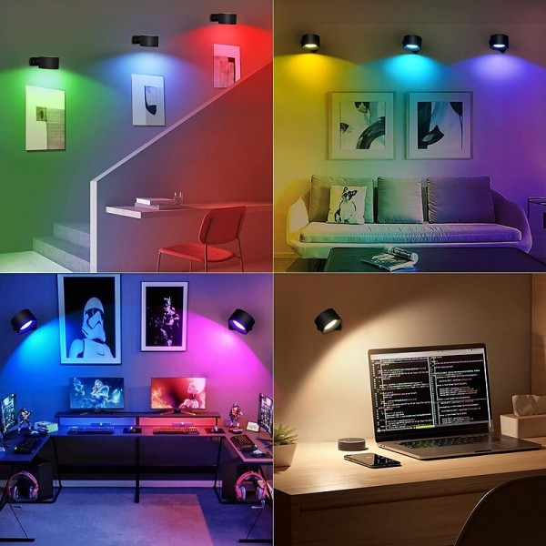 LED Wall Mounted Lights 2 Pcs with Remote, Sensor Puck Lamp 3000mAh Rechargeable Battery Operated, Tri-Color Dimmable Magnetic 360° Rotation Cordless Light for Bedroom Bedside LED Wall Mounted Lights 2 Pcs with Remote, Sensor Puck Lamp 3000mAh Rechargeable Battery Operated, Tri-Color Dimmable Magnetic 360° Rotation Cordless Light for Bedroom Bedside