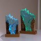 Manta Rays and Couple Diver Resin Night Light Mermaid Whale Office Desktop Art Ornaments Shipwreck Octopus Christmas Gift Solid Wood Resin Night Lamp