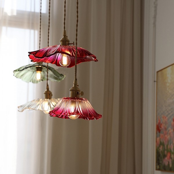 Glass Pendant Light Kitchen Island Lighting Fixture, Purple Flower Glass Shade Style Drop Ceiling Lamp, Dining Room Bedroom Bar Rustic E27 Hanging Chandelier Glass Pendant Light Kitchen Island Lighting Fixture, Purple Flower Glass Shade Style Drop Ceiling Lamp, Dining Room Bedroom Bar Rustic E27 Hanging Chandelier