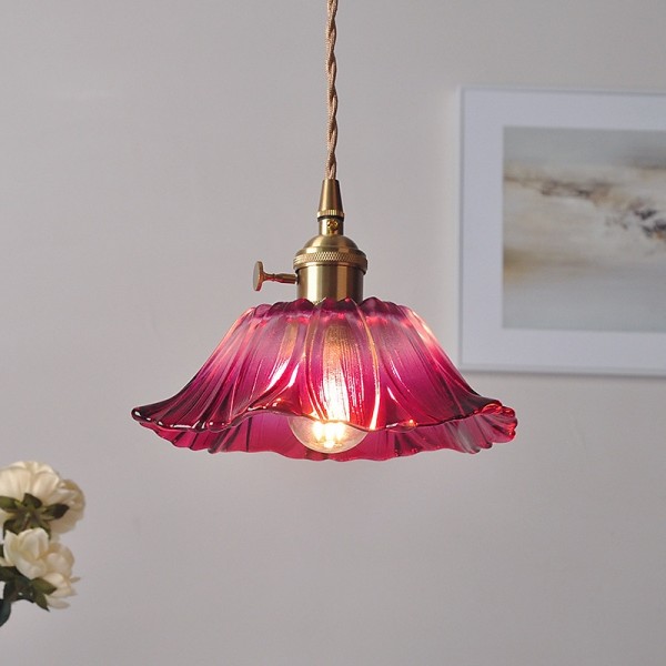 Glass Pendant Light Kitchen Island Lighting Fixture, Purple Flower Glass Shade Style Drop Ceiling Lamp, Dining Room Bedroom Bar Rustic E27 Hanging Chandelier Glass Pendant Light Kitchen Island Lighting Fixture, Purple Flower Glass Shade Style Drop Ceiling Lamp, Dining Room Bedroom Bar Rustic E27 Hanging Chandelier