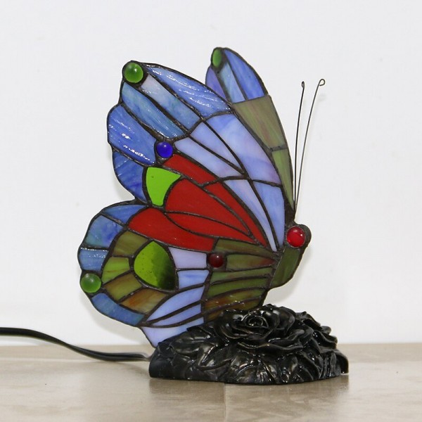 Butterfly Stained Glass Table Lamp Retro Style Table Lamp Night Light Perfect for House Warming Gift Butterfly Stained Glass Table Lamp Retro Style Table Lamp Night Light Perfect for House Warming Gift