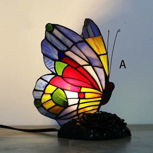 Butterfly Stained Glass Table Lamp Retro Style Table Lamp Night Light Perfect for House Warming Gift Butterfly Stained Glass Table Lamp Retro Style Table Lamp Night Light Perfect for House Warming Gift