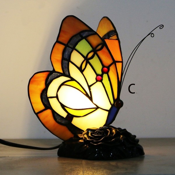 Butterfly Stained Glass Table Lamp Retro Style Table Lamp Night Light Perfect for House Warming Gift Butterfly Stained Glass Table Lamp Retro Style Table Lamp Night Light Perfect for House Warming Gift