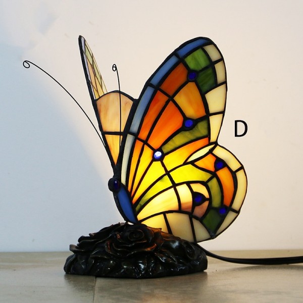 Butterfly Stained Glass Table Lamp Retro Style Table Lamp Night Light Perfect for House Warming Gift Butterfly Stained Glass Table Lamp Retro Style Table Lamp Night Light Perfect for House Warming Gift