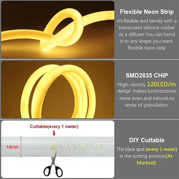 Neon Light Sign LED Strip Flexiable 360 Round Tube Lamp 30M IP67 Waterproof Flexible Rope String Home Decoration Neon Light Sign LED Strip Flexiable 360 Round Tube Lamp 30M IP67 Waterproof Flexible Rope String Home Decoration