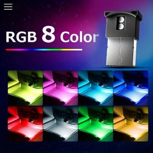 1 Pc Mini USB LED Light, Car Interior LED RGB Lighting 5V Smart USB LED Atmosphere Light Laptop Decoration Night Lamp Adjustable Brightness 8 Colors
