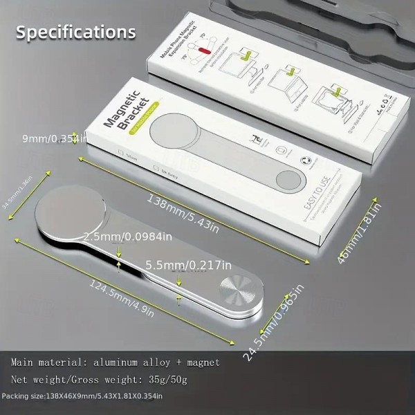 Laptop Expansion Mobile Phone Stand Side Screen Magnetic Portable Metal Aluminum Alloy Computer Display Expansion Stand Laptop Expansion Mobile Phone Stand Side Screen Magnetic Portable Metal Aluminum Alloy Computer Display Expansion Stand
