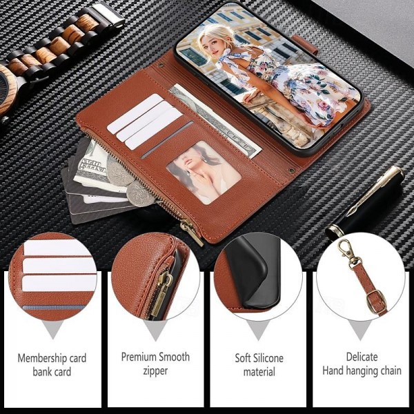 Phone Case For iPhone 15 Pro Max Plus iPhone 14 13 12 11 Pro Max Plus Mini SE Back Cover with Stand Holder Magnetic Zipper Retro TPU PU Leather Phone Case For iPhone 15 Pro Max Plus iPhone 14 13 12 11 Pro Max Plus Mini SE Back Cover with Stand Holder Magnetic Zipper Retro TPU PU Leather