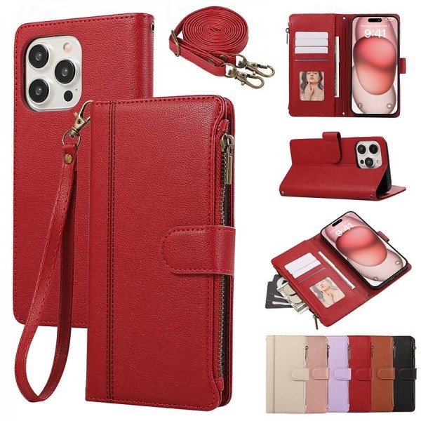 Phone Case For iPhone 15 Pro Max Plus iPhone 14 13 12 11 Pro Max Plus Mini SE Back Cover with Stand Holder Magnetic Zipper Retro TPU PU Leather Phone Case For iPhone 15 Pro Max Plus iPhone 14 13 12 11 Pro Max Plus Mini SE Back Cover with Stand Holder Magnetic Zipper Retro TPU PU Leather
