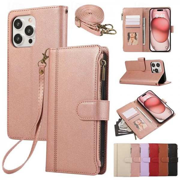 Phone Case For iPhone 15 Pro Max Plus iPhone 14 13 12 11 Pro Max Plus Mini SE Back Cover with Stand Holder Magnetic Zipper Retro TPU PU Leather Phone Case For iPhone 15 Pro Max Plus iPhone 14 13 12 11 Pro Max Plus Mini SE Back Cover with Stand Holder Magnetic Zipper Retro TPU PU Leather