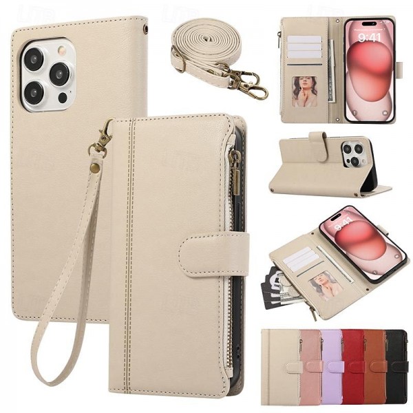 Phone Case For iPhone 15 Pro Max Plus iPhone 14 13 12 11 Pro Max Plus Mini SE Back Cover with Stand Holder Magnetic Zipper Retro TPU PU Leather Phone Case For iPhone 15 Pro Max Plus iPhone 14 13 12 11 Pro Max Plus Mini SE Back Cover with Stand Holder Magnetic Zipper Retro TPU PU Leather