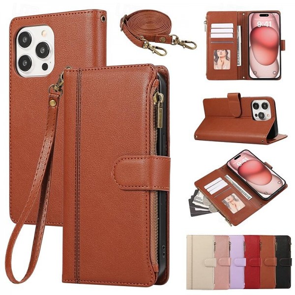Phone Case For iPhone 15 Pro Max Plus iPhone 14 13 12 11 Pro Max Plus Mini SE Back Cover with Stand Holder Magnetic Zipper Retro TPU PU Leather Phone Case For iPhone 15 Pro Max Plus iPhone 14 13 12 11 Pro Max Plus Mini SE Back Cover with Stand Holder Magnetic Zipper Retro TPU PU Leather