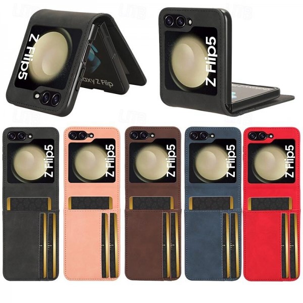 Phone Case For Samsung Galaxy Z Flip 5 Flip Cover Card Slot Shockproof Retro PC PU Leather Phone Case For Samsung Galaxy Z Flip 5 Flip Cover Card Slot Shockproof Retro PC PU Leather