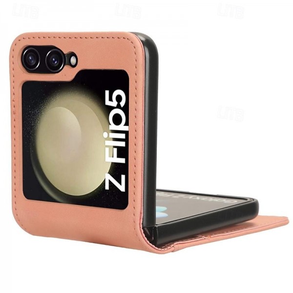 Phone Case For Samsung Galaxy Z Flip 5 Flip Cover Card Slot Shockproof Retro PC PU Leather Phone Case For Samsung Galaxy Z Flip 5 Flip Cover Card Slot Shockproof Retro PC PU Leather