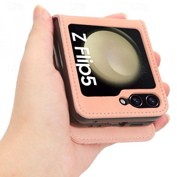 Phone Case For Samsung Galaxy Z Flip 5 Flip Cover Card Slot Shockproof Retro PC PU Leather Phone Case For Samsung Galaxy Z Flip 5 Flip Cover Card Slot Shockproof Retro PC PU Leather
