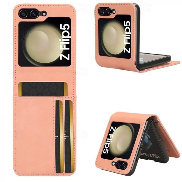 Phone Case For Samsung Galaxy Z Flip 5 Flip Cover Card Slot Shockproof Retro PC PU Leather Phone Case For Samsung Galaxy Z Flip 5 Flip Cover Card Slot Shockproof Retro PC PU Leather
