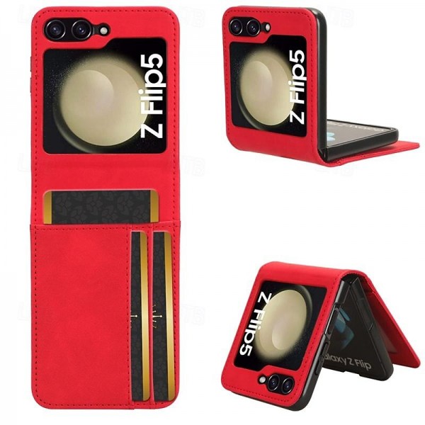 Phone Case For Samsung Galaxy Z Flip 5 Flip Cover Card Slot Shockproof Retro PC PU Leather Phone Case For Samsung Galaxy Z Flip 5 Flip Cover Card Slot Shockproof Retro PC PU Leather