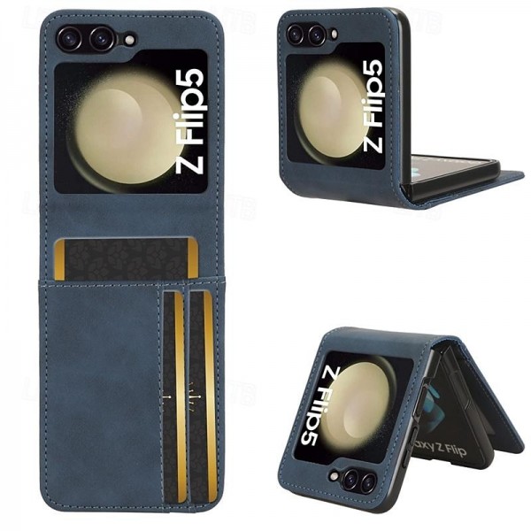 Phone Case For Samsung Galaxy Z Flip 5 Flip Cover Card Slot Shockproof Retro PC PU Leather Phone Case For Samsung Galaxy Z Flip 5 Flip Cover Card Slot Shockproof Retro PC PU Leather
