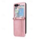 Phone Case For Samsung Galaxy Z Flip 5 Flip Cover with Lanyard Card Slot Shockproof Retro PC PU Leather