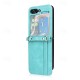Phone Case For Samsung Galaxy Z Flip 5 Flip Cover with Lanyard Card Slot Shockproof Retro PC PU Leather