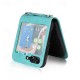 Phone Case For Samsung Galaxy Z Flip 5 Flip Cover with Lanyard Card Slot Shockproof Retro PC PU Leather