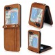 Phone Case For Samsung Galaxy Z Flip 5 Flip Cover with Lanyard Card Slot Shockproof Retro PC PU Leather